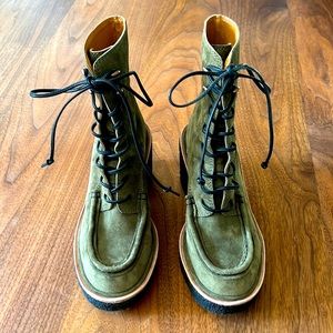 Rag and Bone Green platform combat boot.